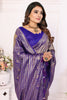 Bewitching Purple Zari Weaving Banarasi Silk Event Wear Saree