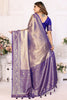 Bewitching Purple Zari Weaving Banarasi Silk Event Wear Saree