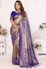 Bewitching Purple Zari Weaving Banarasi Silk Event Wear Saree