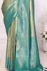 Dazzling Sea Green Zari Weaving Banarasi Silk Function Wear Saree