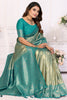 Dazzling Sea Green Zari Weaving Banarasi Silk Function Wear Saree