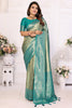 Dazzling Sea Green Zari Weaving Banarasi Silk Function Wear Saree