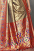 Awesome Brown Zari Weaving Banarasi Silk Paithani Saree