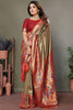 Awesome Brown Zari Weaving Banarasi Silk Paithani Saree