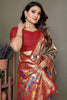 Awesome Brown Zari Weaving Banarasi Silk Paithani Saree