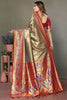 Awesome Brown Zari Weaving Banarasi Silk Paithani Saree
