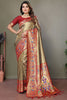 Awesome Brown Zari Weaving Banarasi Silk Paithani Saree