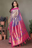 Ravishing Lavender Zari Weaving Banarasi Silk Saree With Blouse