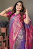 Ravishing Lavender Zari Weaving Banarasi Silk Saree With Blouse