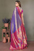 Ravishing Lavender Zari Weaving Banarasi Silk Saree With Blouse