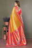 Beautiful Mustard Yellow Zari Weaving Banarasi Silk Paithani Saree