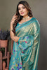 Lovable Sky Blue Zari Weaving Banarasi Silk Festival Wear Saree