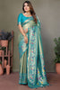 Lovable Sky Blue Zari Weaving Banarasi Silk Festival Wear Saree