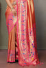 Exquisite Orange Zari Weaving Banarasi Silk Saree With Blouse