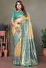 Alluring Beige Zari Weaving Banarasi Silk Traditional Saree