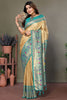 Alluring Beige Zari Weaving Banarasi Silk Traditional Saree