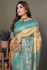 Alluring Beige Zari Weaving Banarasi Silk Traditional Saree