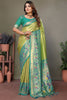 Wonderful Olive Green Zari Weaving Banarasi Silk Paithani Saree