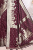 Surprising Brown Zari Weaving Silk Festival Wear Saree With Blouse