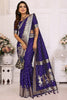 Dazzling Violet Zari Weaving Kochi Silk Wedding Saree With Blouse