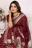 Beautiful Maroon Zari Weaving Silk Wedding Saree With Blouse