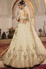 Surprising Cream Thread Embroidered Tissue Silk Wedding Lehenga Choli