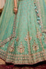 Beautiful Sea Green Zari Embroidered Tissue Silk Pastel Lehenga Choli