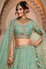 Beautiful Sea Green Zari Embroidered Tissue Silk Pastel Lehenga Choli