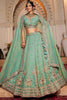 Beautiful Sea Green Zari Embroidered Tissue Silk Pastel Lehenga Choli