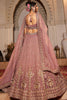 Shocking Pink Embroidered Tissue Silk Pastel Lehenga Choli With Dupatta