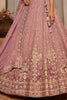 Shocking Pink Embroidered Tissue Silk Pastel Lehenga Choli With Dupatta