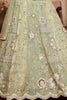 Stunning Pista Green Sequins Tissue Silk Designer Lehenga Choli