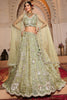 Stunning Pista Green Sequins Tissue Silk Designer Lehenga Choli