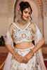 Captivating Off-White Sequins Tissue Silk Wedding Wear Lehenga Choli