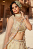 Adorable Cream Sequins Tissue Silk Pastel Lehenga Choli With Dupatta