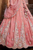 Fabulous Pink Embroidered Silk Bridesmaid Lehenga Choli With Dupatta