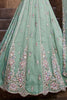 Ravishing Sea Green Sequins Silk Pastel Lehenga Choli With Dupatta