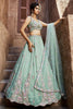 Ravishing Sea Green Sequins Silk Pastel Lehenga Choli With Dupatta
