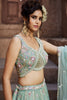 Ravishing Sea Green Sequins Silk Pastel Lehenga Choli With Dupatta