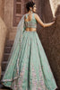 Ravishing Sea Green Sequins Silk Pastel Lehenga Choli With Dupatta
