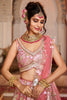 Surprising Pink Sequins Net Bridal Pastel Lehenga Choli With Dupatta