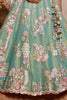 Fetching Sea Green Thread Embroidered Net Bridesmaid Lehenga Choli