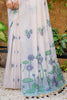 Pretty Off-White Floral Weaving Cotton Saree With Grey Blouse