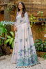 Pretty Off-White Floral Weaving Cotton Saree With Grey Blouse