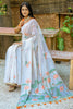 Stunning Off-White Floral Weaving Cotton Traditional Saree With Blouse
