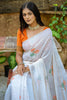 Stunning Off-White Floral Weaving Cotton Traditional Saree With Blouse