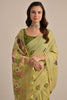 Glamorous Pista Green Floral Weaving Cotton Saree With Blouse