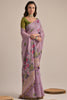 Precious Purple Floral Weaving Cotton Festival Wear Saree With Blouse
