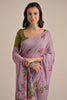 Precious Purple Floral Weaving Cotton Festival Wear Saree With Blouse