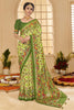 Alluring Light Green Ikkat Printed Cotton Silk Festival Wear Saree